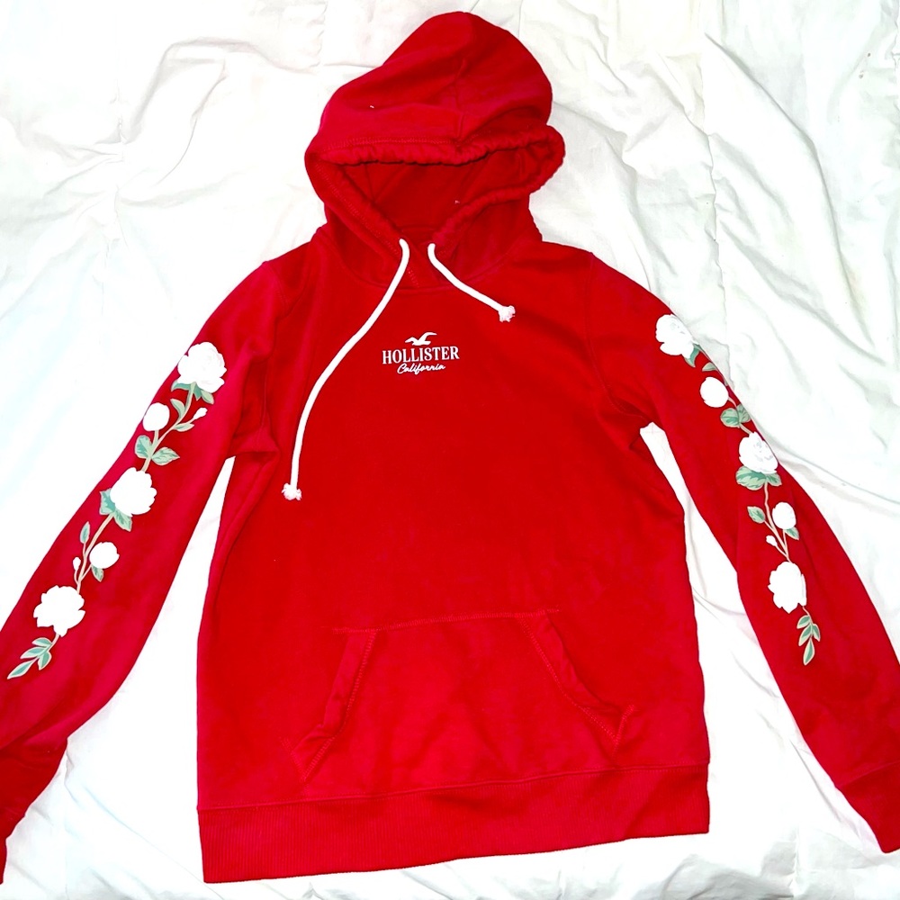Red Graphic Hollister Hoodie, Woman’s Small